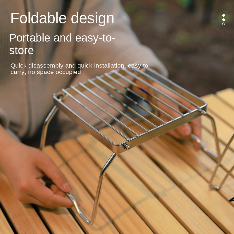 Support de poêle d'extérieur en acier inoxydable, Portable et pliable, Mini support de Barbecue, support de Pot, support de plateau de cuisson