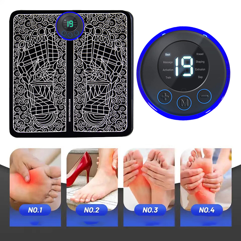Masseur de pieds, coussin de Massage électrique Portable pliable avec réglage à plusieurs vitesses pour dispositif de Relaxation du corps, Rechargeable