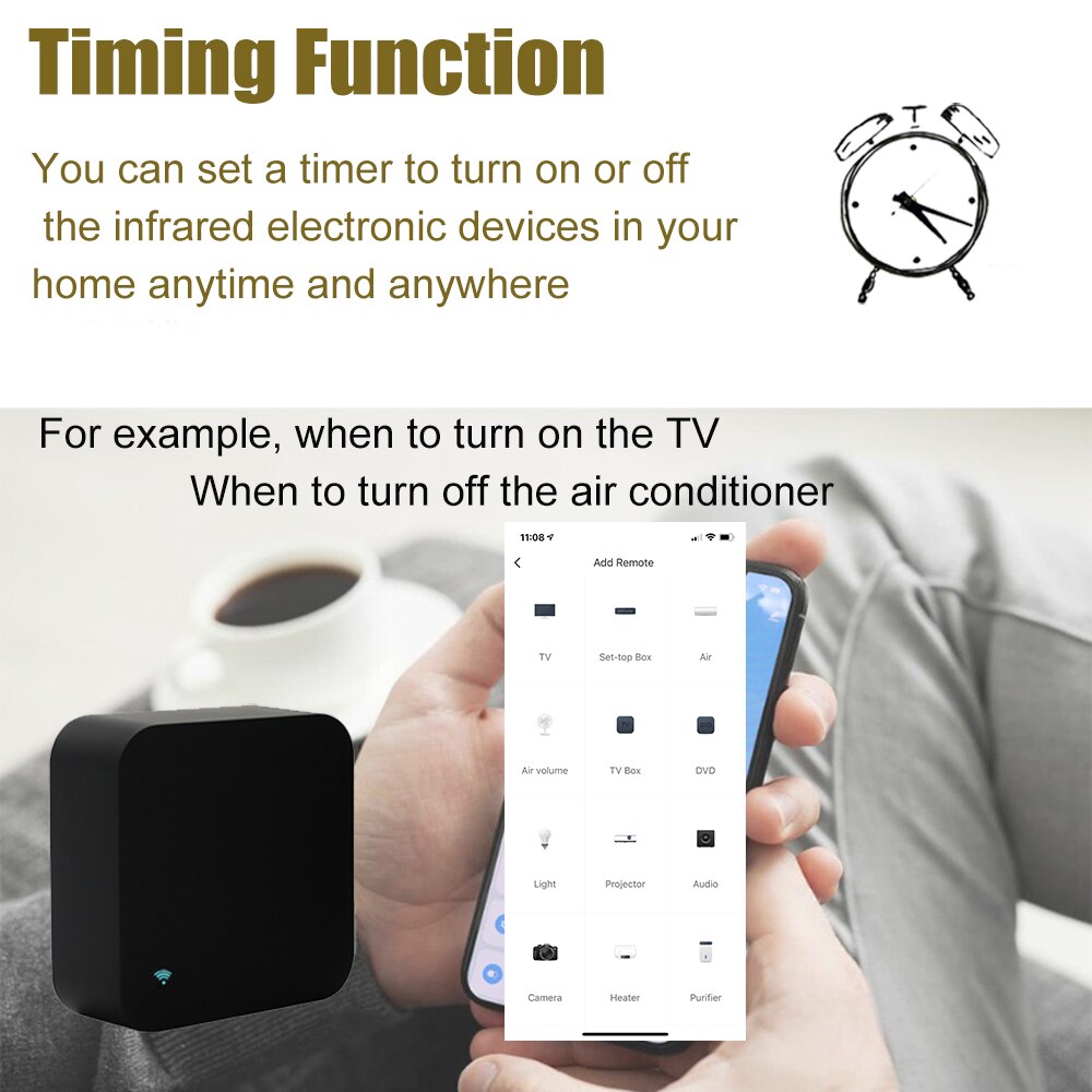WiFi Tuya Smart Life Universal IR Remote Controller for Air Conditioner TV with Temperature Humidity Sensor by Alexa Google Home