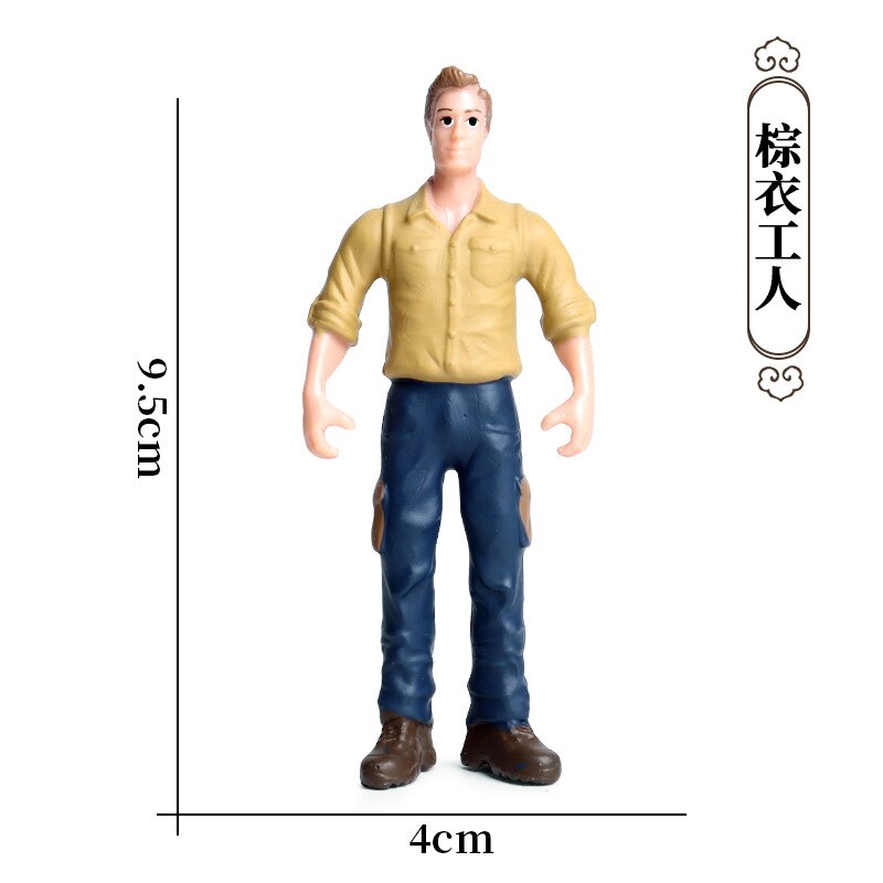 Simulation farm Parent-child Education Models Keepers Educational Toys Children's: Brown Workers