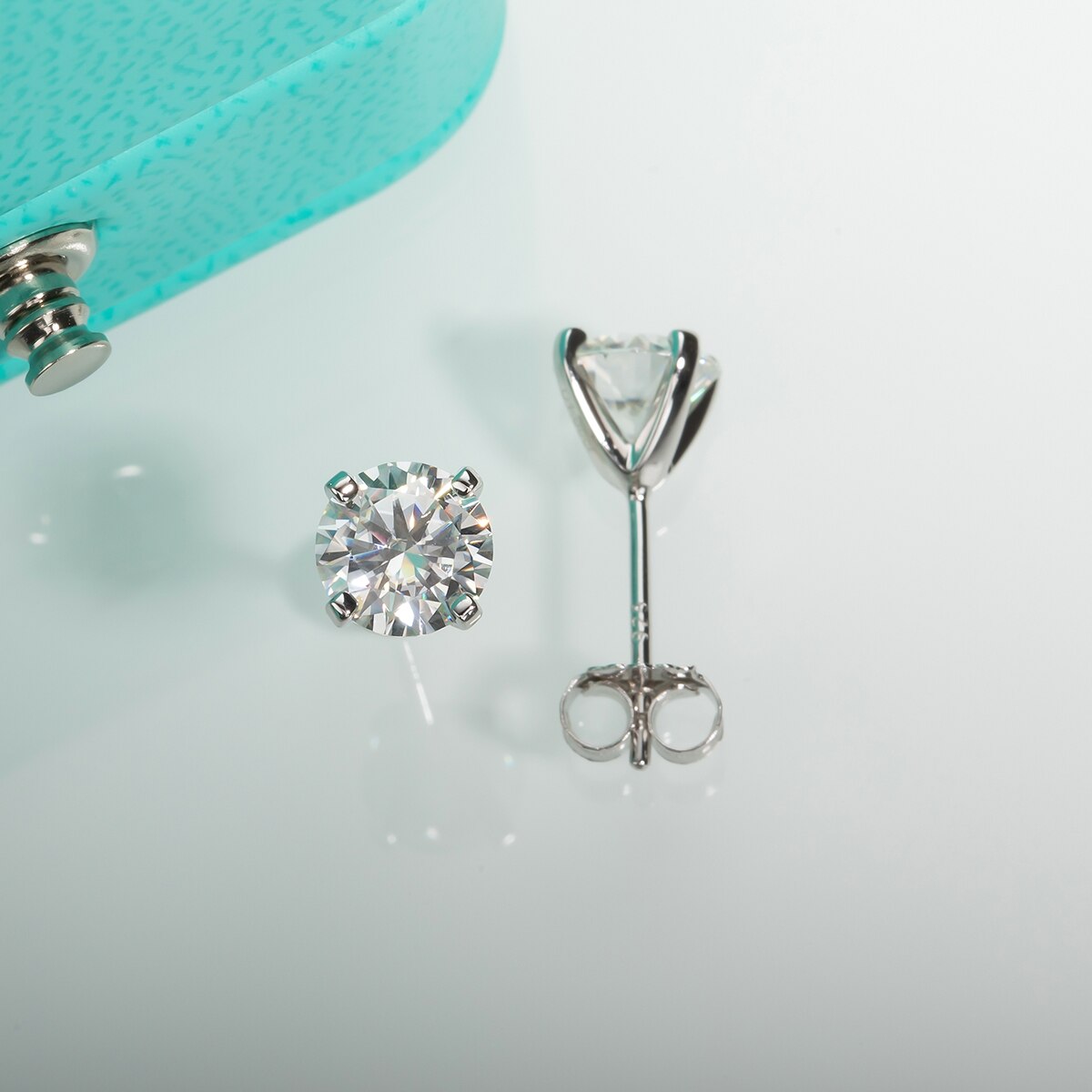 Anu 2 cttw d-farbe runder moissanit-diamant 925 sterling silber ohrstecker für damen