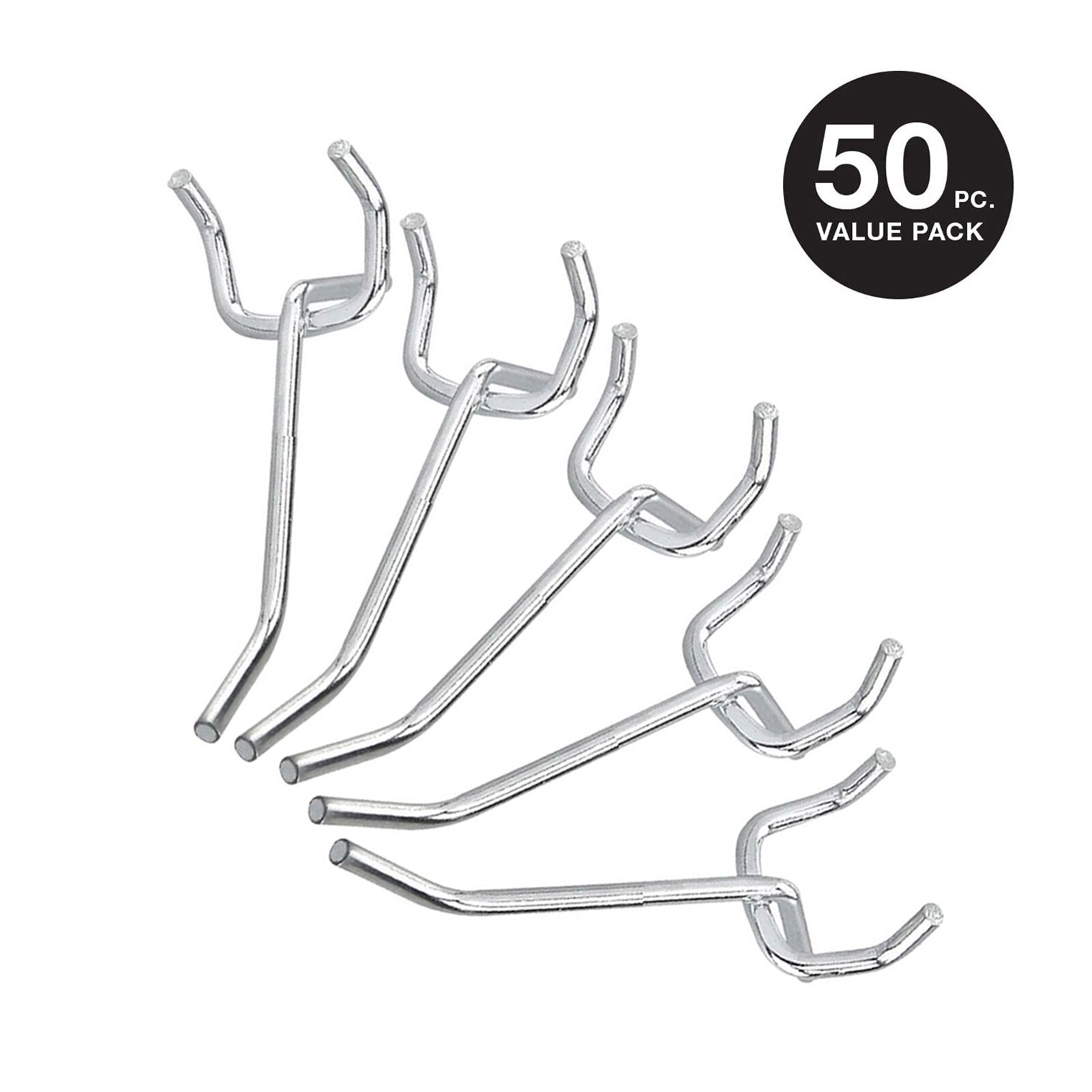 50pcs Pegboard Hooks Universal Fit Assortment Stainless Steel Pegboard Accessories Peg Hooks With Metal Hooks Set Peg Lock: Red