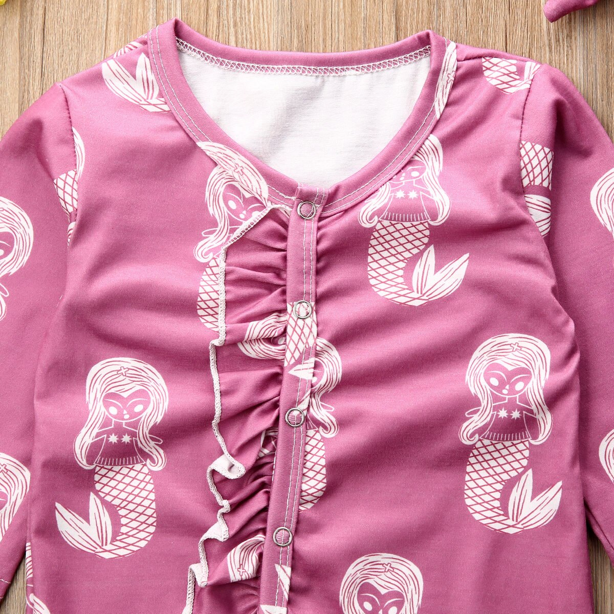 0-18m infantil bebê menina meninos footies roupas floral impressão plissado manga longa macacão + bandana outfit