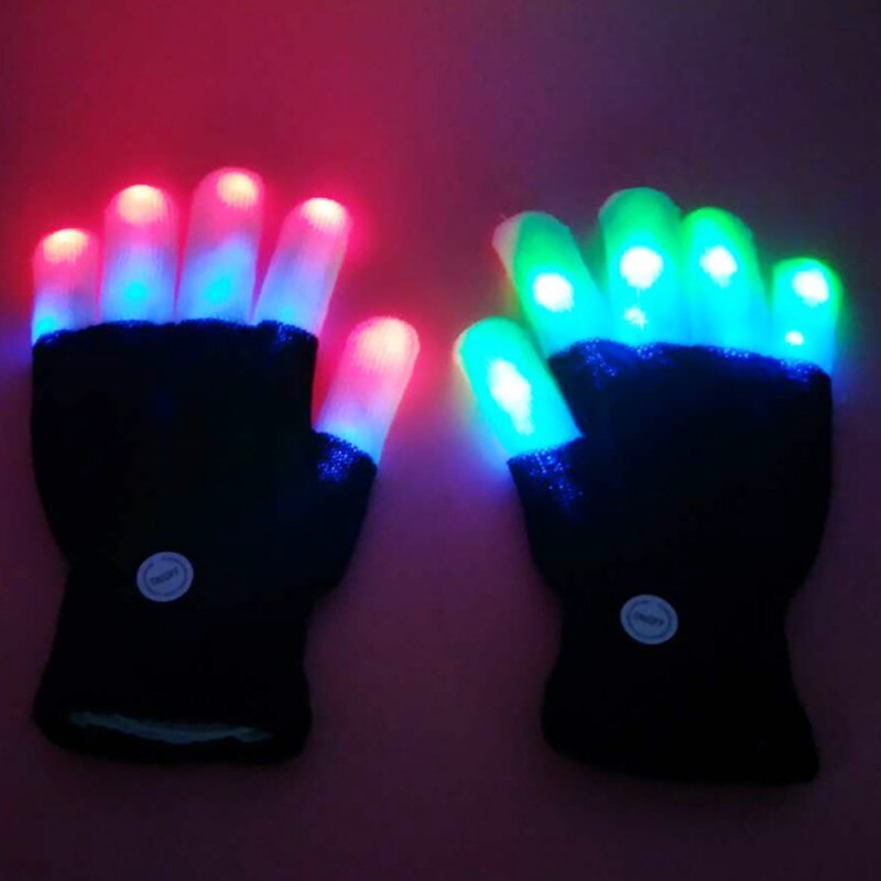 Flashing Gloves LED Glow Light Up Finger Lighting Xmas Dance Gloves Party Rave Helloween Party Star