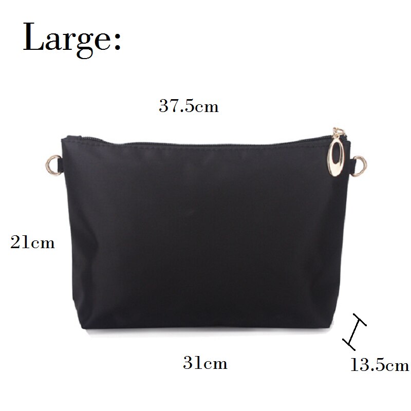 Nylon Tasche Einfügen Organizer Mit Zipper Taschen Weiches Licht Perfekte Geldbörse Veranstalter zu Halten Alles Ordentlich bolsa de maquiagem: Black Large