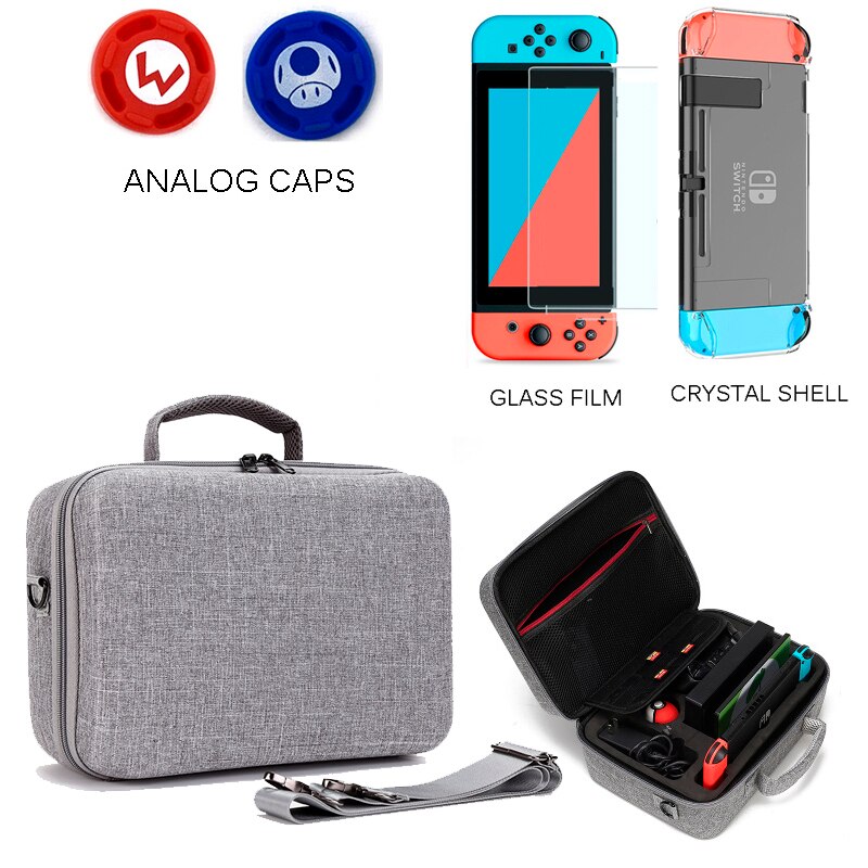 Hand Bag for Nintend Switch Travel Carrying Box Protective Case for Nintendo Switch NS Console Pokeball Game Accessories Storage: E 5 in 1