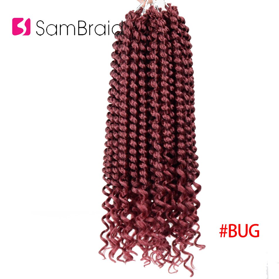 SAMBRAID 12 Inch Senegalese Spring Twist Hair Crochet Braiding Hair 60g/pack Loose Ends Synthetic Hair Extensions 12 roots/pack: Bug / 1Pcs/Lot