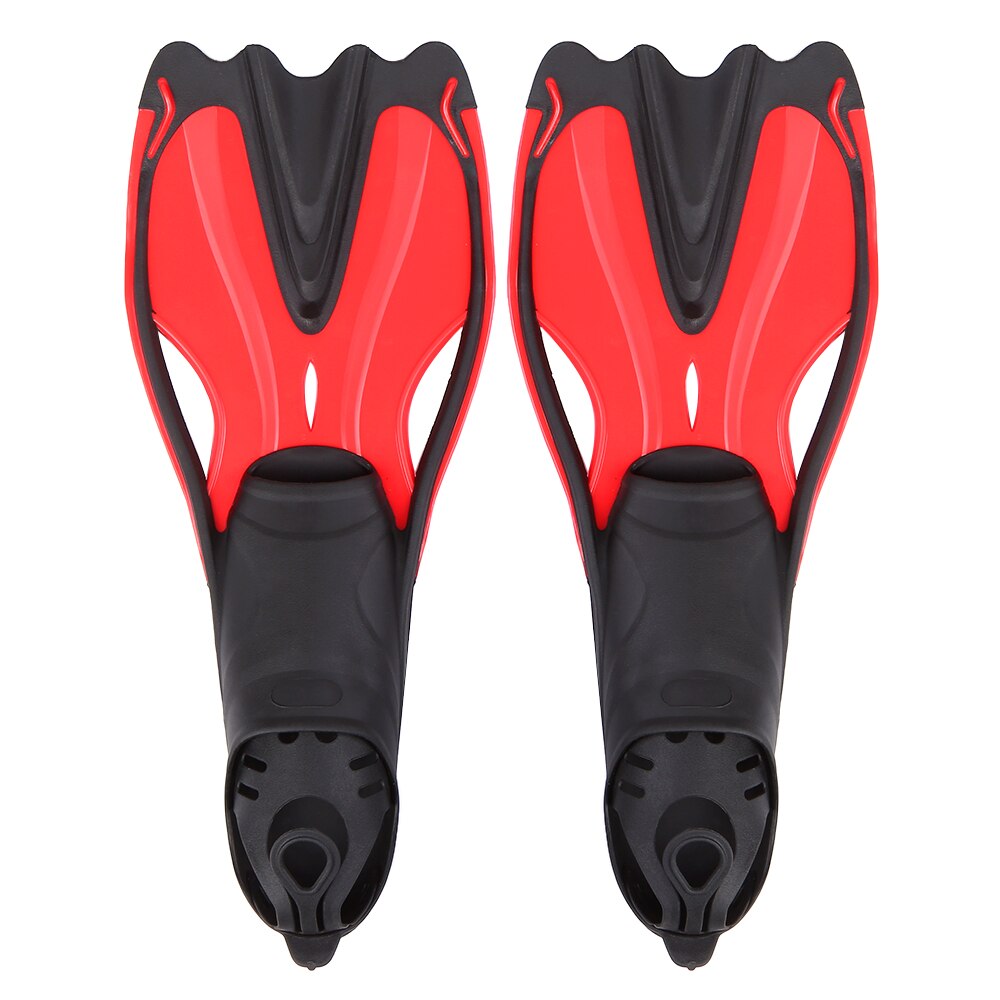 Lixada Volwassenen Duiken Vinnen Volledige Voet Duiken Vinnen Dicht Hak Training Flippers Voet Pocket Vinnen Mannen Vrouwen Water Sport: Rood / L