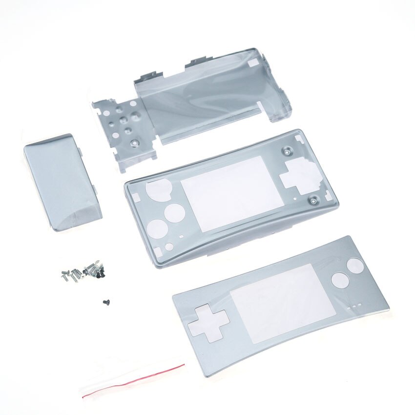 Yuxi Metalen Behuizing Shell Case Voor Nintendo Gameboy Micro Voor Gbm Front Back Cover Faceplate Batterij Houder & Schroeven: Zilver