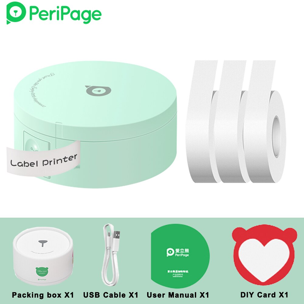PeriPage L1 Printer Mini Pocket Label Maker Sticker Inkless Portable Thermal Label Printer Bluetooth-compatible: GR-3 Roll Paper