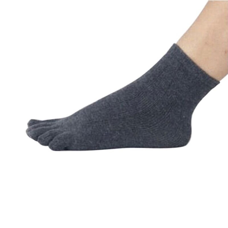 Winter Autumn Soft Sports Socks Warm Comfortable Men Top Women\'s Guy Five Finger Pure Soft Cotton Toe Socks: Dark Grey