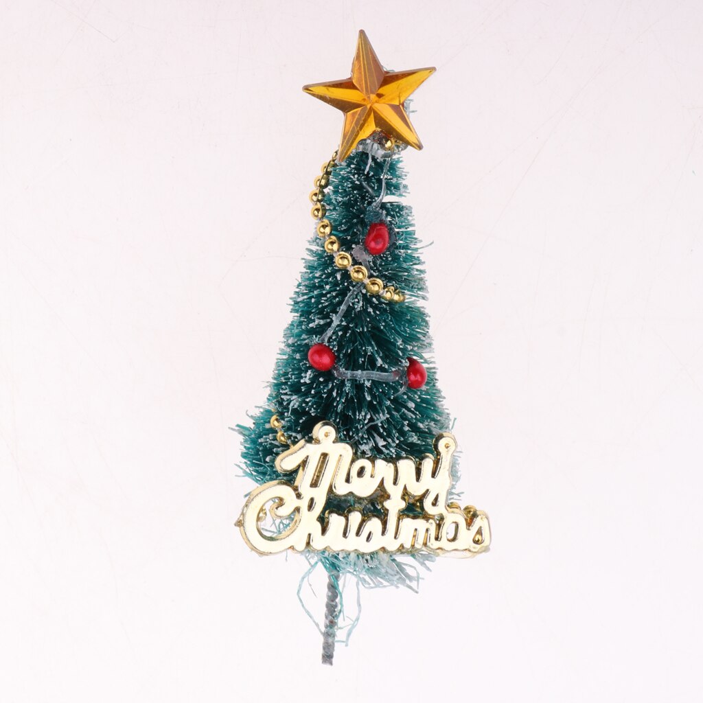 10 Pieces 6.5cm Christmas Tree Doll Toy Dollhouse Miniature Room Items Xmas Ornaments Accessories
