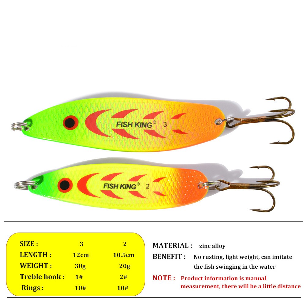 FISHKING-Señuelos de Pesca, cuchara Wobble de Metal, anzuelo de trucha, cuchara giratoria de 18g 27g señuelos spinning de pesca mar jigs de pesca de mar señuelos spinning mar cebos duros cucharillas de pescas Pinzas me