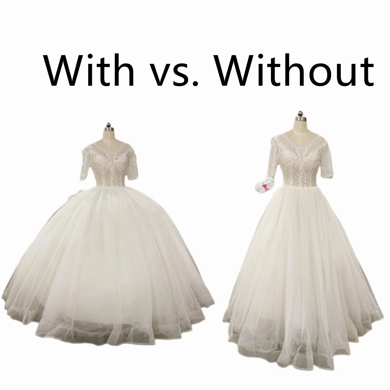 Neuer , 4 Reifen, großer weißer Petticoat, super flauschiger Krinoline-Slip-Unterrock für Hochzeitskleid, Brautkleid auf Lager