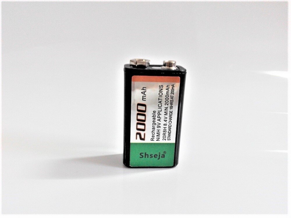 Shsee – batterie Rechargeable NI-MH 9V 6F22 2000mAh, chargeur intelligent 9V à courant élevé,: 1PCS battery