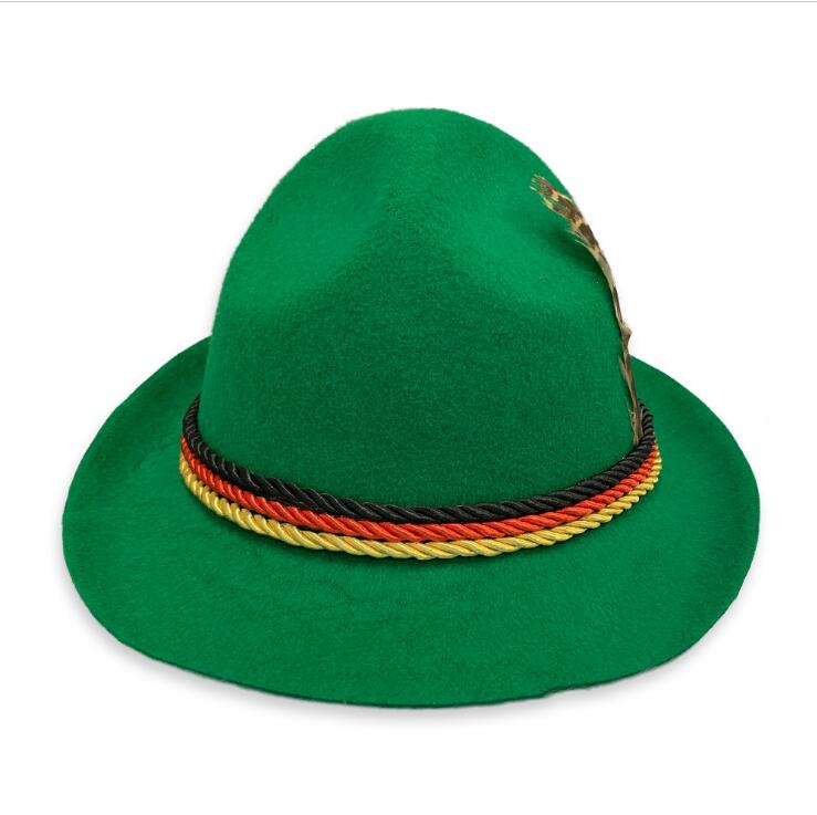 Sombrero de Oktoberfest para adultos, gorra de Bávaro alemán, disfraz de cerveza, sombrero Cosplay para Festival de cerveza alemana, accesorios de de Carnaval #30: green