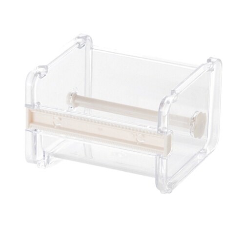 TUANTUAN 1PC Tape Storage Organizer Cutter Holder Office Tape Dispenser Office Supplies Stationery Masking Tape Cutter: beige
