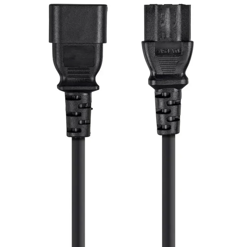 Power Extension Cable 3-Prong AC Power Cord IEC 60320 C14 to IEC 60320 C13 to C14 Power Cord for PDU UPS Computer TV Projector
