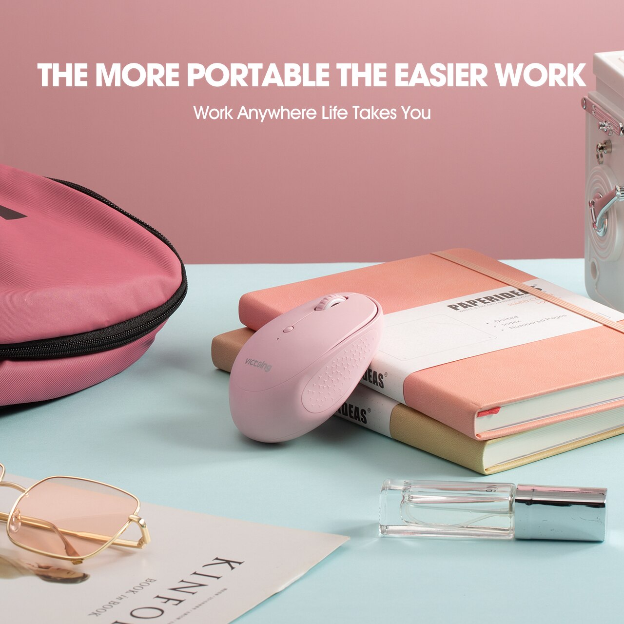 VicTsing PC300 2.4GHz Noiseless Mini Wireless Mouse Ergonomic Computer Mouse with 6 Buttons Optical Portable Cordless Mice