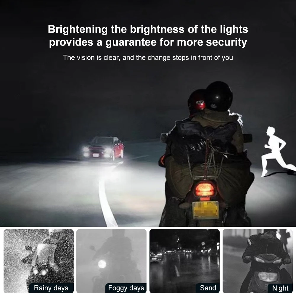 Bombilla para faro de motocicleta, 10000LM, H4/H6, 12V, focos LED para Moto, lente CSP, lámpara Hi Lo blanca y amarilla, accesorios para patinete, luces antiniebla