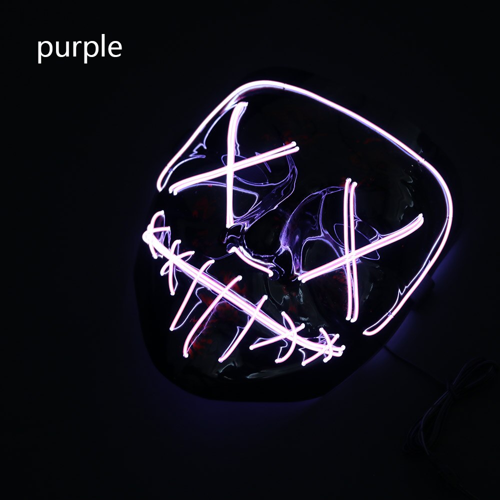 Halloween Party Trend LED Mask Purge Masks Election Mascara Costume DJ Party Light Up Cool Masks Glow In Dark: Purple