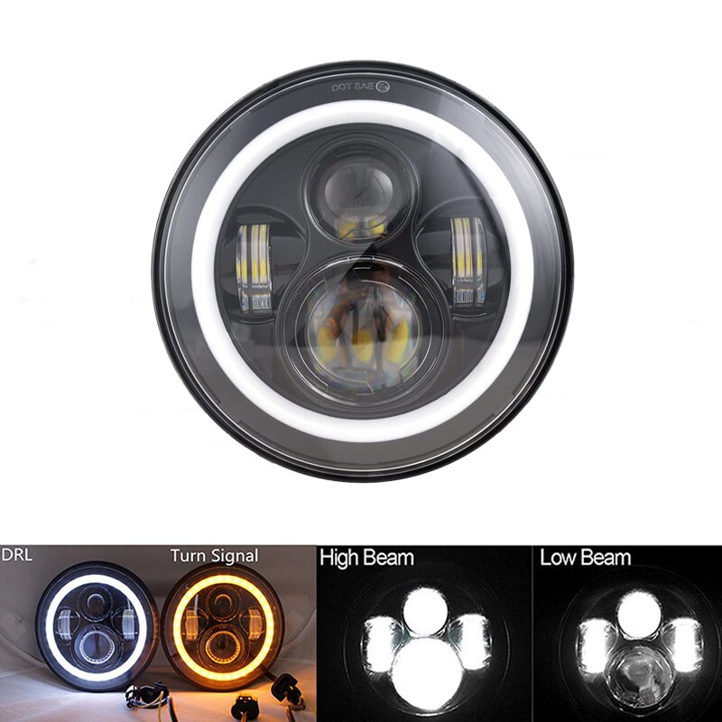 7 Inch Round LED Work Light, 60W Flood Spot Combo Beam LED Light Daytime Driving Off Road Headlight for Jeep 4x4 Offroad ATV: Type A