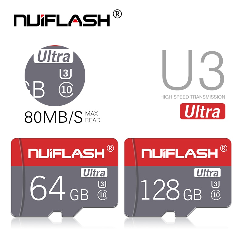Nuiflash micro sd 128GB 64GB 32GB 16GB 80mb/s TF usb flash memory card microsd 8GB/48MB/s class10 Original Product