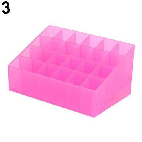 Akryl makeup organizer 4 lager 24 galler läppstift glans kosmetisk förvaring display stativ hållare rack organizer smyckesställ: Lila röd