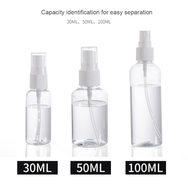 Plastic 100/50/30 Ml Lege Spray Fles Voor Reizen Cosmetische Make-Up Hervulbare Flessen Parfum Verstuiver Containers Willekeurige kleur