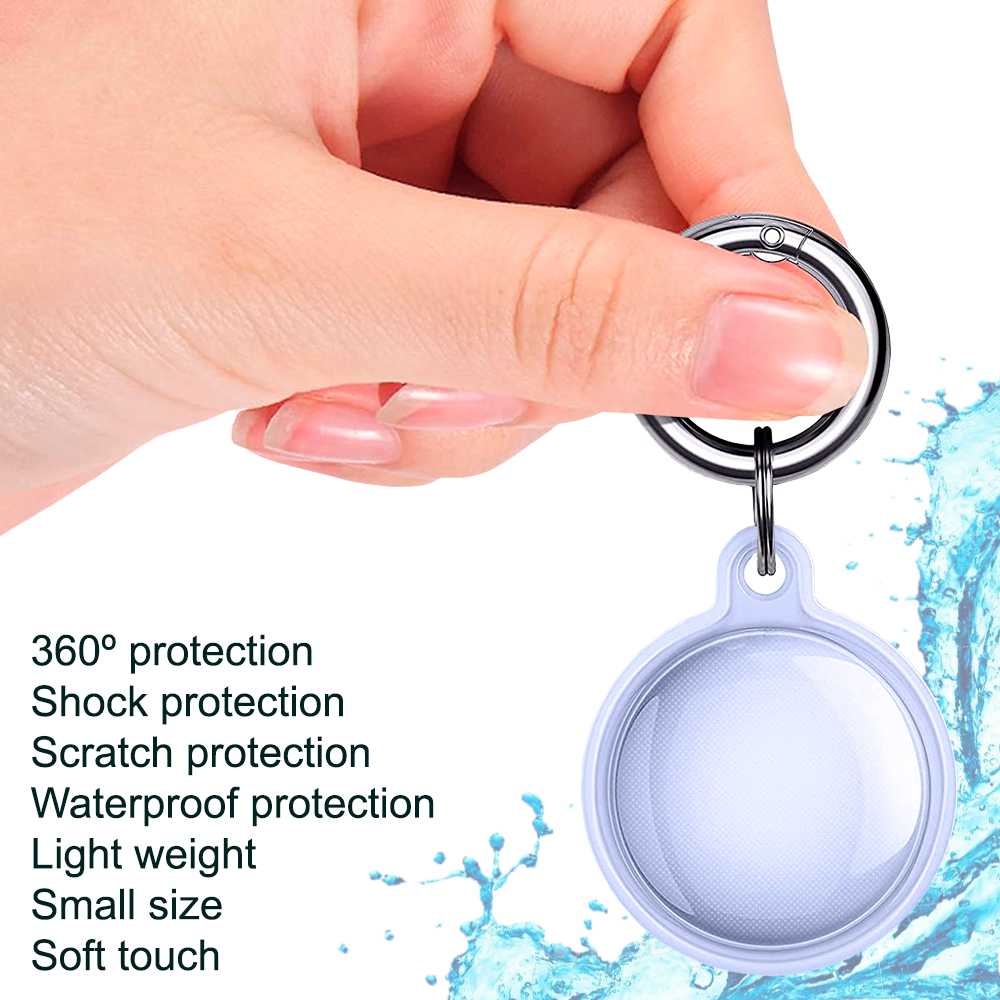 Beschermende Flexibele Tpu Case Compatibel Met Airtag Blauw Anti Shock Scratch Fall Sleutelhanger Waterdichte Veiligheid Anti-Verloren