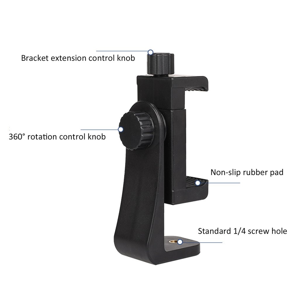 Teléfono adaptador de montaje para trípode soporte Clip soporte Vertical y Horizontal Grabación de Vídeo para android iPhone teléfonos inteligentes