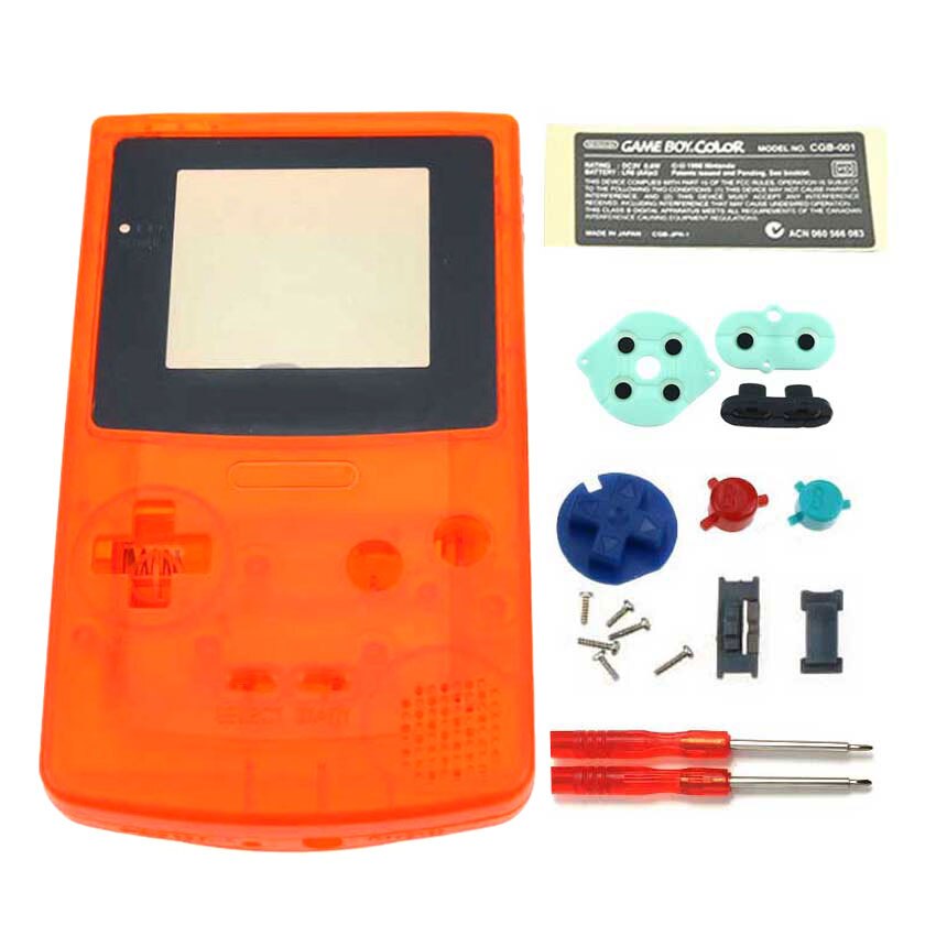 JCD Neue Spielkonsole Gehäuse Shell Fall Für GBC Gehäuse Abdeckung W/Tasten Kit schraubendreher: Ka Tong Orange