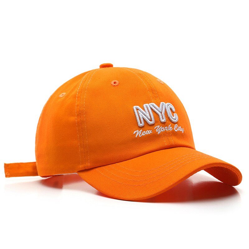 SLECKTON Cotton Baseball Cap for Women and Men NYC Embroidery Hats Boys Girls Hip Hop Hat Summer Visors Cap Casual Snapback Hat: Orange