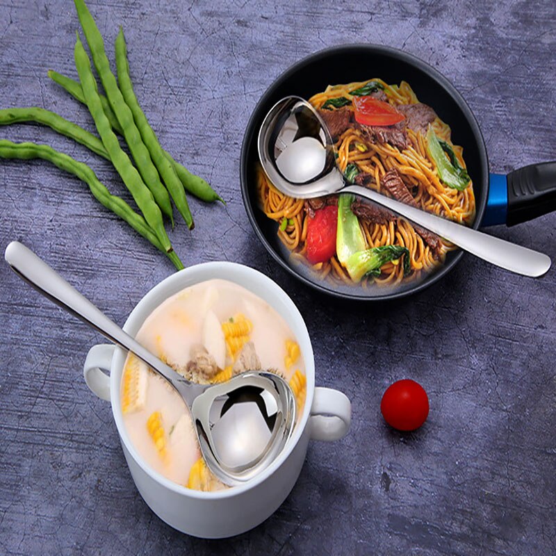 304 Stainless Steel Soup Spoon Deepen Thickened Large Capacity Spoon Dinnerware Tableware Restaurant Multi-function