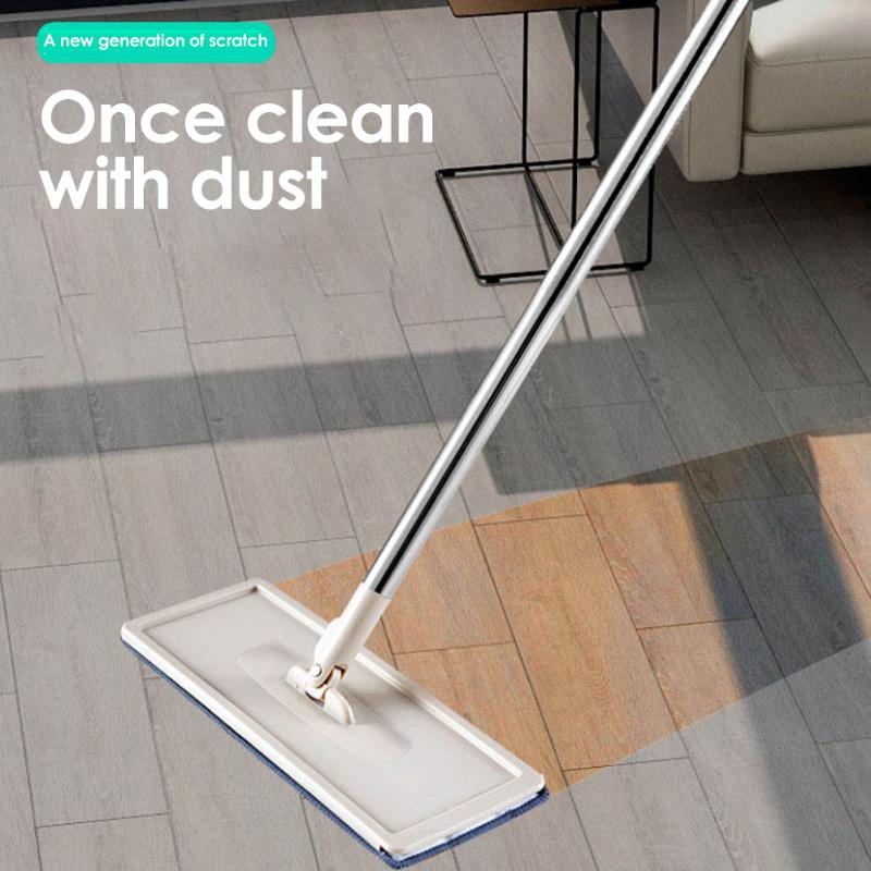 Magic Automatic Flat Squeeze Mop with Bucket Avoid Hand-free Wash Microfiber Cleaning Cloth Wooden Floor Mop