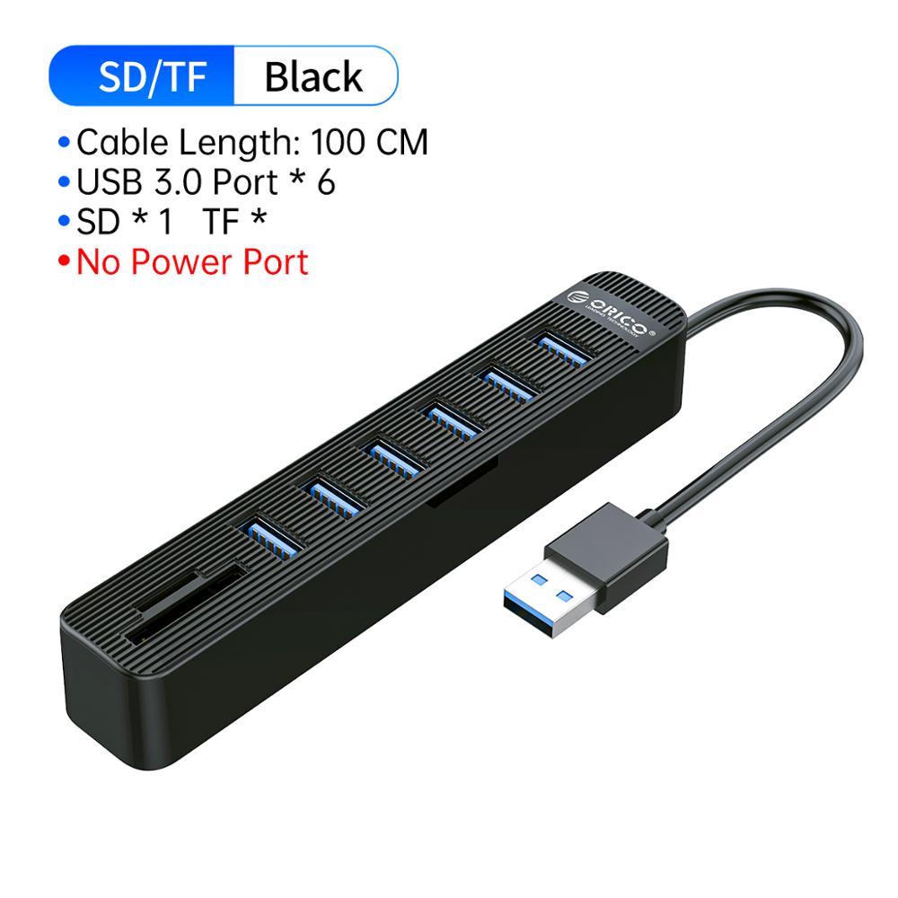 ORICO USB 3.0 Hub 3/6 Port Expander Adapter TF SD Card Reader All In One For PC Computer Accessories