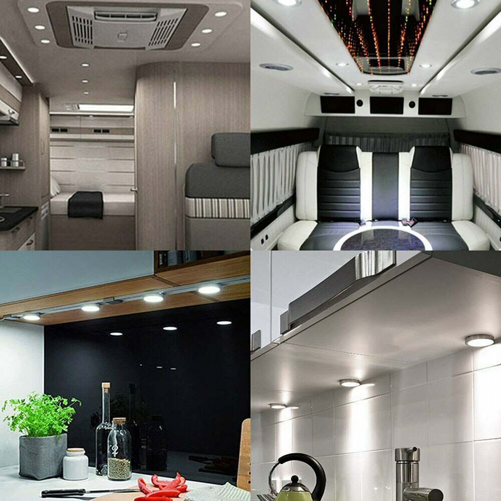 12V 2.5W LED Recessed Down Light Interior Roof Ceiling Light Round Wall Lamps Cabinet Lamp For Camper RV Trailer Boat