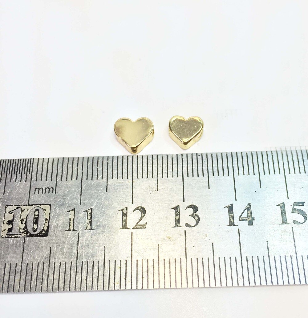 Eruifa 7mm Copper 3mm Thick Heart Charms 20pcs per bag Pendant Becklace,Bracelet DIY 2 Colors