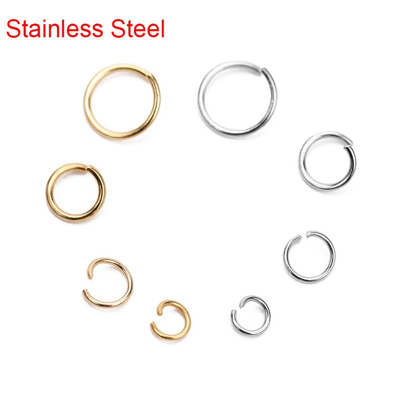 100pcs Golden Stainless Steel Open Jump Rings Bulk Dia 4 5 6 8mm Split Rings End Connectors For Diy Jewelry Making Accessories