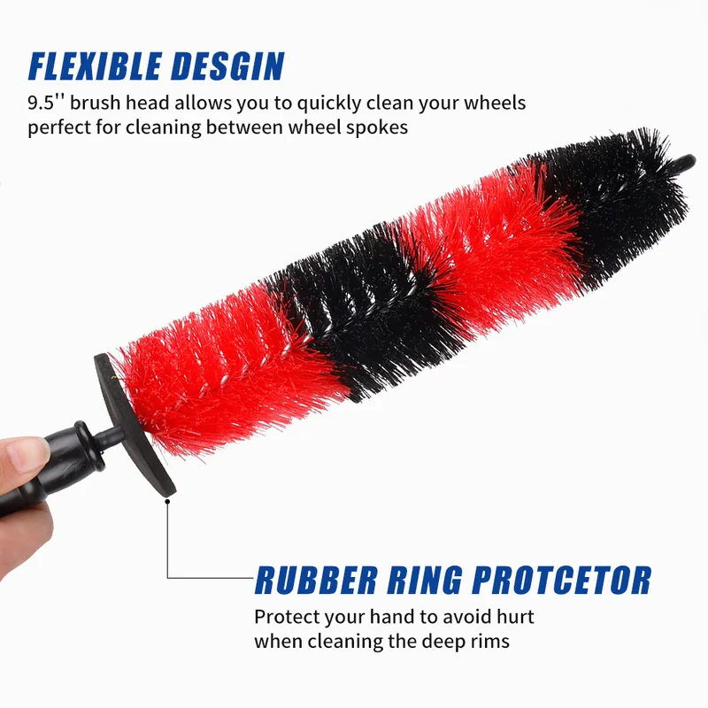 Universal bilhjul rengjøringsbørste lastebilmotor dekkfelgbørste multifunksjonell mikrofiber detaljering vaskebørster verktøy