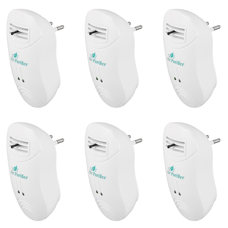 6x Ionisator Luchtreiniger Voor Thuis Negatieve Ionengenerator Luchtreiniger Verwijderen Formaldehyde Rookstof Zuivering Eu Plug: Default Title