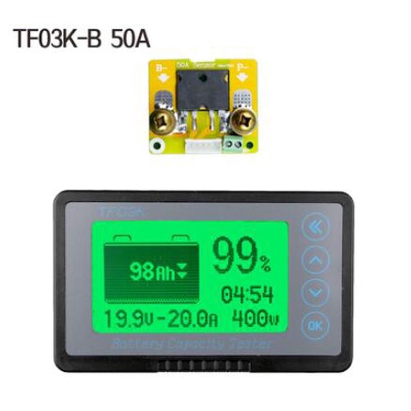 Dc 500A Coulomb Meter Batterij Monitor Resterende Capaciteit Indicator Voltage Spanning Lithium Lifepo Lood-zuur 12V 24V test: 50A