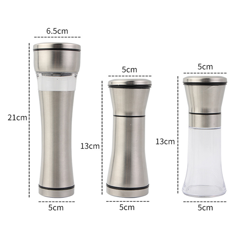 Handleiding Zout Peper Grinder 304 Draagbare Molen Fles Peper Standbeeld Fancy Keuken Grind Koffiemolen Verstelbare Grofheid Zout