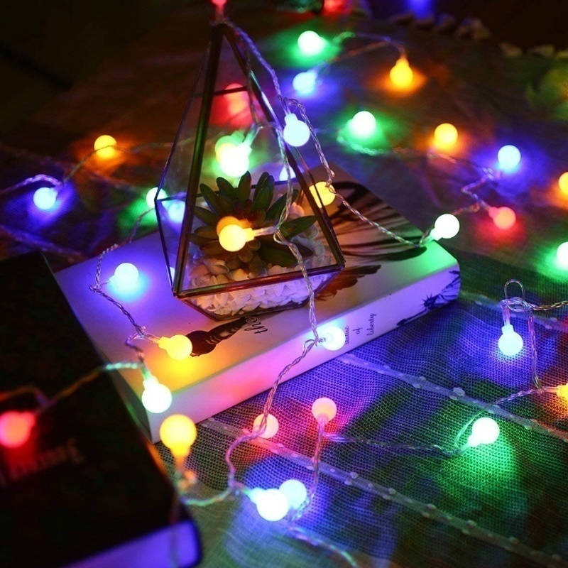 1.5/3m batteri strøm led kugle krans lys fe string vandtæt udendørs lampe jule bryllupsfest lampe dekoration: Flerfarvet / 3m 20 lysdioder