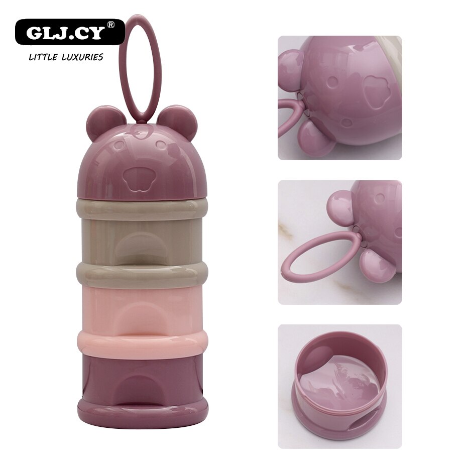 3-layer Frog Style Portable Baby Food Storage Box Essential Cereal Cartoon Milk Powder Boxes Kids Formula Milk Container
