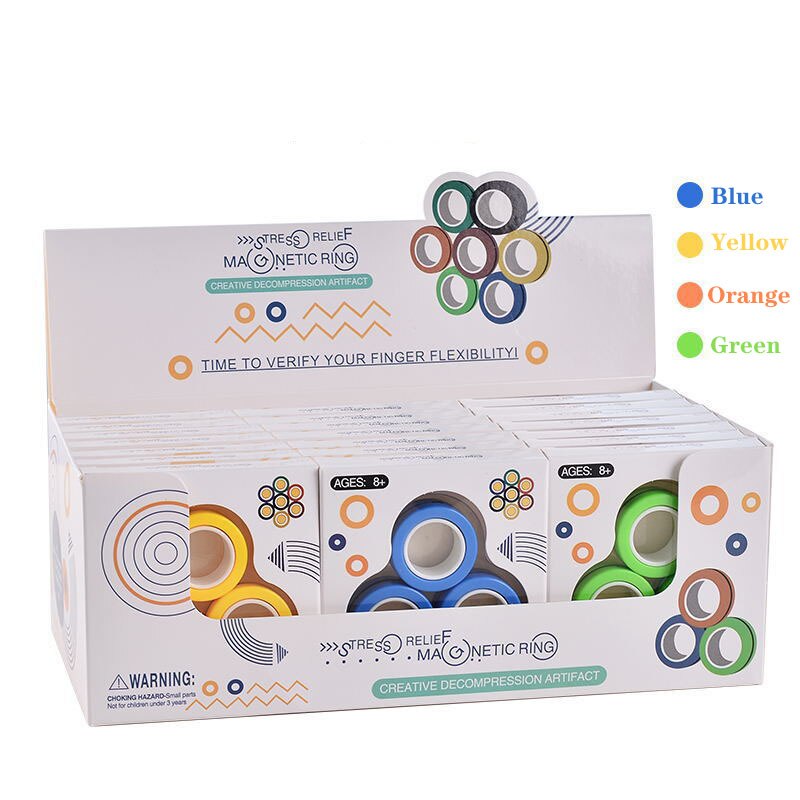 3Pcs Anti-Stress Magnetische Magie Ringe Entpacken Spielzeug Für Magier Trick Requisiten Dekompression Magie Trick Kleine Ornamente