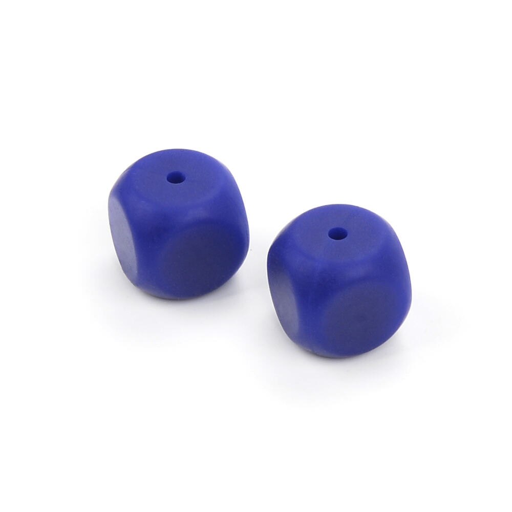 LOFCA-Cuentas sueltas de silicona para dentición de bebé, mordedor de silicón, joyería para masticar, collar sin BPA, 10 Uds.: navy