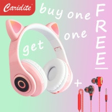Caridite Bluetooth Headband Headphones - Wireless Hifi Headset with Mic, LED Lights, Memory Foam
