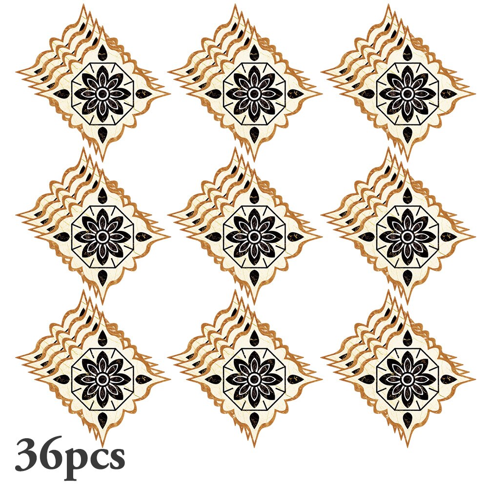 36Pcs Marble Waterjet Parquet Floor Tiles Diagonal Wall Sticker Removable Art Diagonal Floor Stickers Home Decorative: 06
