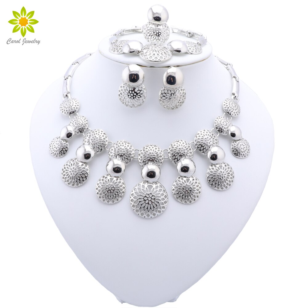 Ensemble de bijoux de mariage pour femme éthiopienne, classique, couleur or, dubaï, collier, boucles d&#39;oreilles, bague, Bracelet